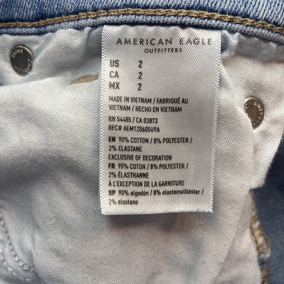 American Eagle Hi-Rise Shortie Distressed Denim Shorts - Picture 9 of 9